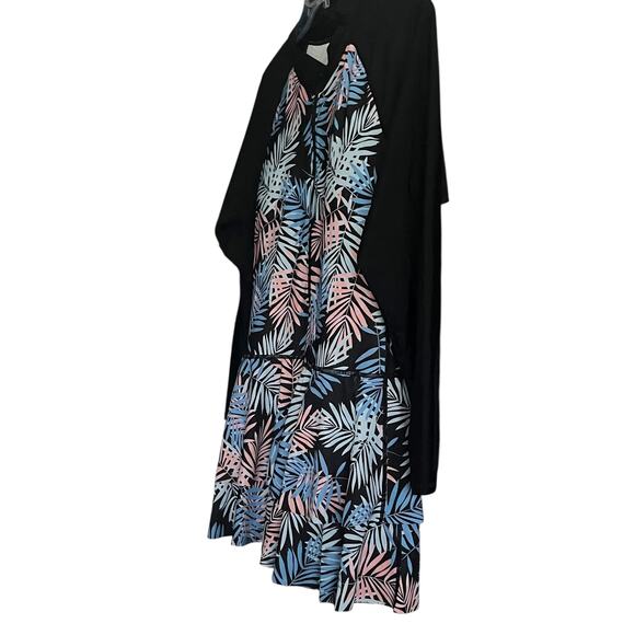 UNIQUEBELLA LONG SLV ZIP FRONT 1-PIECE SWIM DRESS, WOMENS, 3XL, BLUE PINK BLACK - Picture 5 of 11